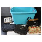 Light Blue Tote W/ Lid W/ Purses