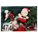 Green Tote W/ Mini Lighted Tree - Mr & Mrs Dancin-