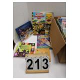 Box of Kids Books w/ Tonka Construction Zone