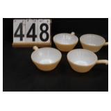 Set 4 Vintage Peach Colored Fire King Bowls