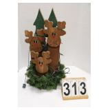 Wooden Lighted Reindeer Display