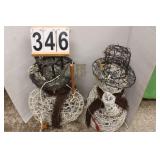 Pair of Light Up Wicker Snowmen 26.5"T