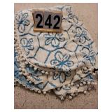 Blue and White Chenille Bed Spread