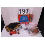 Flat W/ Baseball Glove ~ Dolls ~ Toy Car ~ Child