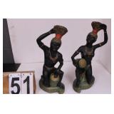 Pair Of African Art Figures 15" T