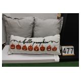 2 Decorator Pillows ~ Hello Pumpkin Pillow