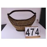 Woven Basket W/ Wood Handle