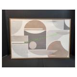 20x30 Neutral Abstract Framed Canvas Wall Art