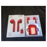 GenTek TW2 Bluetooth Wireless Earbuds, Red