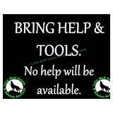 LARGE ITEMS - BRING HELP & BRING TOOLS