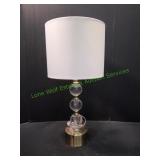 26" Crystal Base Lamp w/ White Shade