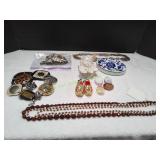 Vtg Jewelry, Cherub Trinket Box & More