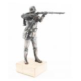 WWII GERMAN SOLDIER SILVER PLATED DISPLAY STATUE