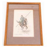 19th C. RUSSIAN COSSACK CHROMOLITHOGRAPH by VALLET