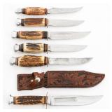 GERMAN MADE STAG HORN SKINNING & HUNTING KNIVES