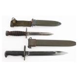 WWII US M1 & M4 BAYONETS WITH SCABBARDS