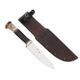 W. SCAGEL HANDMADE STAG HANDLE HUNTER KNIFE