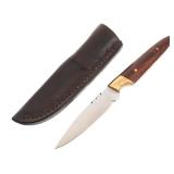 J.L. CHAFFEE FULL TANG KNIFE WITH LEATHER SHEATH