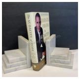 Pair of Marble Book Ends 5ï¿½ with BARACK OBAMA The