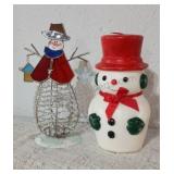 Snowmen Candle and Candle Holder