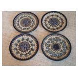 4 Polish Pottery Dessert Plates