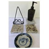 3-4" Samples of Granite, Plate Holder, Soap