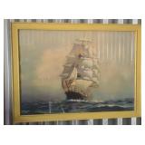 Framed art print of an American Clipper ship at