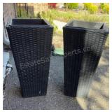 Plastic Wicker Planter Boxes 27 inches tall