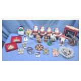 Assorted Christmas decorations and ornaments.