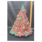 Hand painted ceramic poinsettia tree. 17ins.