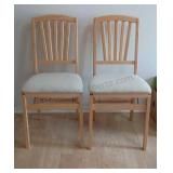 Pair of Stakmore Co Folding Seat Chairs