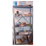 Metal Shelving Unit w Contents