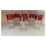 Cranberry Footed Glasses