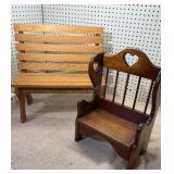 Doll Size Wood Benches