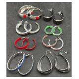 8 Pair Hoop Style Earrings