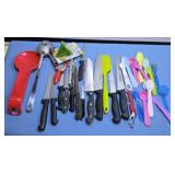 Kitchen knives and utensils