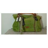 Cavalcanti Green Suede Purse 14x18 NET