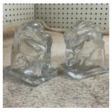 Pressed Glass Horse Book Ends