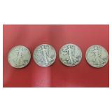 (4) 1942 Walking Liberty half dollars