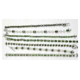 Green Faceted Stone Tennis Bracelets