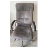 Gray Suede High Back Office Chair