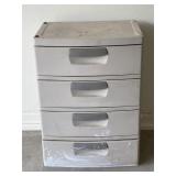 Serlite Four Drawer Plastic Storage Cabinet