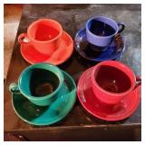 Fiesta Ware  cups & saucers (4 pair)