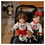 Walt Disney Mickey Mouse porcelain dolls, set of