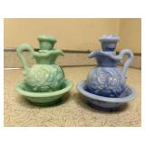 Avon bowl & pitcher bubble bath bottles (2)