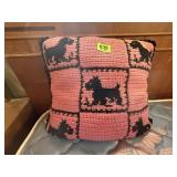 Vintage dog throw pillow