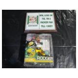 Aaron Rodgers figure and placque