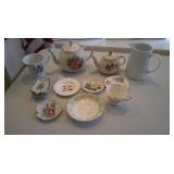 tea pots, ironstone plate