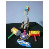 Vtg tin circus toys, wind up elephant