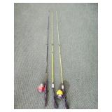 3 Shakespeare and Zebco fishing poles - to Zebco